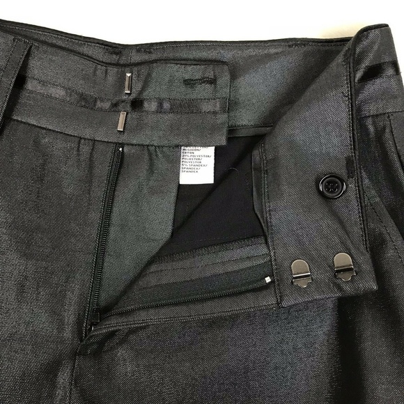 2B Rych Wide Leg Gray Metallic Shiny Dress Pants 4 - Picture 6 of 7